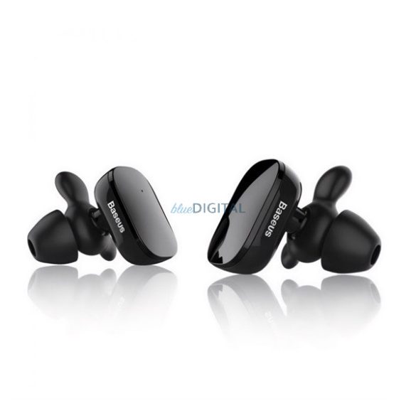 BASEUS ENCOK W02 căști bluetooth STAREO (v4.2, TWS, microfon, anulare zgomot, multipunct + încărcător) NEGRU