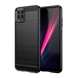   HUSĂ! - Protecție pentru telefon din silicon MOFI (rezistență medie la impact, călcâi cu pernă de aer, model de carbon periat) negru T Phone Pro 5G (2022), T Phone Pro 5G (2023)