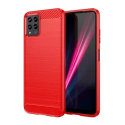   HUSĂ! - Protector de telefon din silicon MOFI (rezistență medie la impact, colț cu pernă de aer, periat, model carbon) RED T Phone Pro 5G (2022), T Phone Pro 5G (2023)