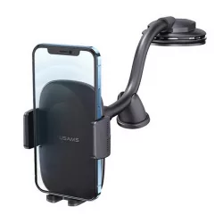  Suport auto USAMS (pentru bord, parbriz, ventuză, automat, braț lung, dimensiune 4,7-7,2") NEGRU