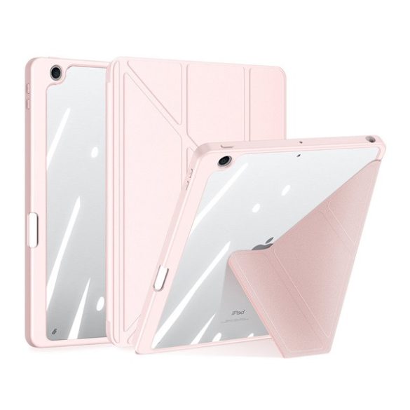Husă DUX DUCIS MAGI ORIGAMI în picioare, efect piele (FLIP activ, deschidere laterală, TRIFOLD, suport birou, suport creion) ROZ Apple IPAD 10.2 (2021), IPAD 10.2 (2020), IPAD 10.2 (2019)