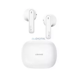   USAMS SM01 cască bluetooth STAREO (v5.0, TWS, microfon, anulare zgomot + încărcător) ALB