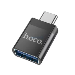   Adaptor HOCO UA17 (mufă USB - Type-C, OTG, transfer de date și încărcare) NEGRU