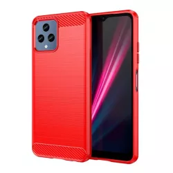   HUSĂ! - Protecție siliconică pentru telefon (rezistență medie la impact, călcâi cu pernă de aer, model carbon periat) PIROS T Phone 5G (2022), T Phone 5G (2023)