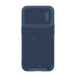   HUSĂ! - Protector de telefon din plastic NILLKIN TEXTURED S (cadru din silicon, model 3D, protecție pentru cameră, atașament Magsafe) ALBASTRU ÎNCHIS Apple iPhone 14 Pro