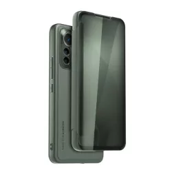   HUSĂ! - MADE FOR XIAOMI husă în picioare, efect piele (FLIP, deschidere laterală, afișare număr de telefon, vizualizare carte) VERDE ÎNCHIS Xiaomi 12 Lite