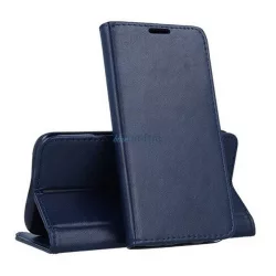   HUSĂ! - Carcasa in picioare, efect piele (FLIP, deschidere laterala, functie suport birou) ALBASTRU INCHIS Oppo Reno 8
