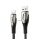 JOYROOM SHARP cablu de date (USB - lightning, 2.4A, încărcător rapid, 200cm, șiret, indicator LED) NEGRU