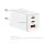 Încărcător de rețea BASEUS USB+2 mufă Type-C (65W, încărcător rapid PD + cablu Type-C) ALB