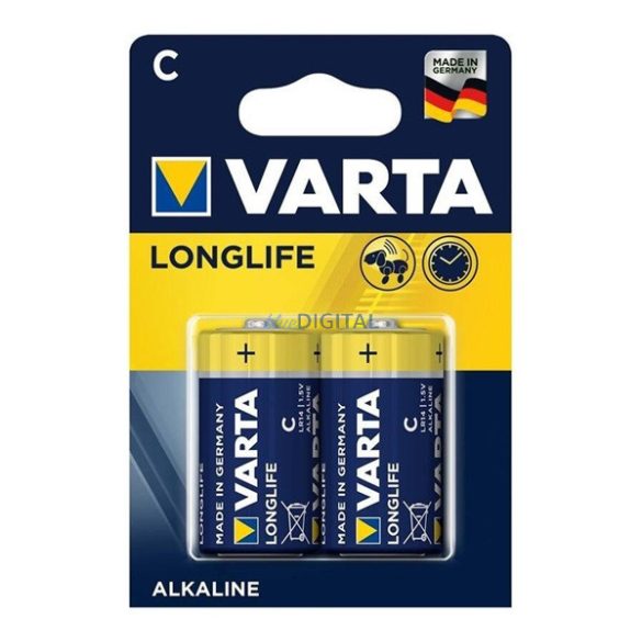 Baterie VARTA cu durată lungă de viață (C/baby, LR14, 1.5V, alcalină) 2 buc/pachet