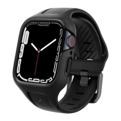   Cadru de ceas din silicon SPIGEN LIQUID AIR PRO (curea din silicon, rezistenta la socuri) NEGRU Apple Watch Series 7 41mm, Apple Watch Series 8 41mm, Apple Watch Series 9 41mm