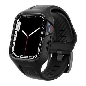 Cadru de ceas din silicon SPIGEN LIQUID AIR PRO (curea din silicon, rezistenta la socuri) NEGRU Apple Watch Series 7 41mm, Apple Watch Series 8 41mm, Apple Watch Series 9 41mm