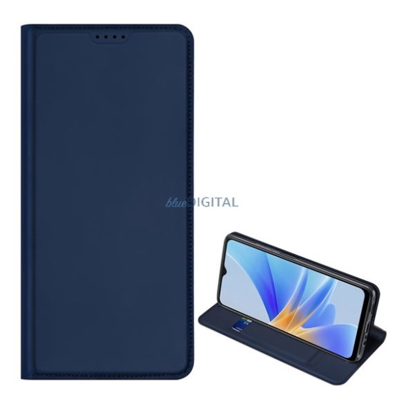 HUSĂ! - Husa DUX DUCIS SKIN PRO in picioare, efect piele (FLIP, deschidere laterala, suport card bancar, functie suport birou) ALBASTRU INCHIS Oppo A17