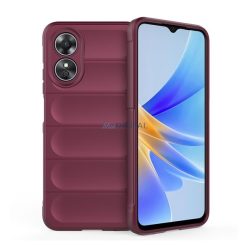   HUSĂ! - Protectie din silicon pentru telefon (rezistenta la impact mediu, protectie camera, model 3D) BURGUNDY Oppo A17
