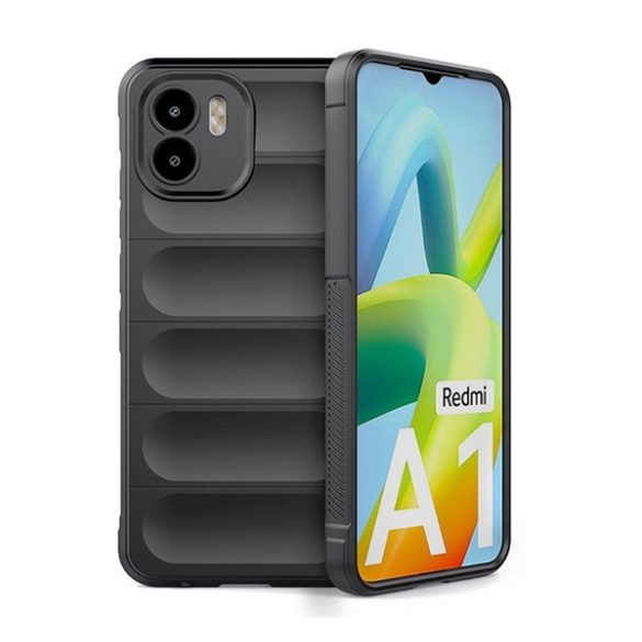Husă silicon pentru telefon (rezistent la impact mediu, protecție cameră, model 3D) negru Xiaomi Redmi A1, Xiaomi Redmi A2