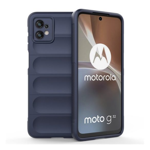 Husă silicon pentru telefon (mediu rezistent la șocuri, protecția camerei, model 3D) CUTTING albastruMotorola Moto G32 (XT2235)