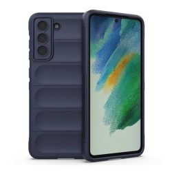   HUSĂ! - Protectie din silicon pentru telefon (rezistenta medie la impact, protectie camera, model 3D) ALBASTRU INCHIS Samsung Galaxy S21 FE (SM-G990)