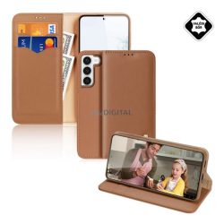  HUSĂ! - Husa DUX DUCIS HIVO in picioare, piele naturala (FLIP, deschidere laterala, functie suport de masa, suport card bancar, protectie RFID) MARO Samsung Galaxy S23 Plus (SM-S916)