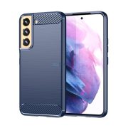   Protector de telefon din silicon (rezistență medie la impact, colț cu pernă de aer, periat, model carbon) ALBASTRU ÎNCHIS Samsung Galaxy S23 Plus (SM-S916)