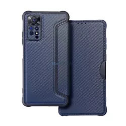   HUSĂ! - Husă în picioare, efect piele (FLIP, deschidere laterală, colț cu pernă de aer, protecție pentru cameră, model carbon) ALBASTRU ÎNCHIS Samsung Galaxy S23 Plus (SM-S916)