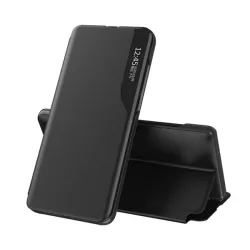   HUSĂ! - Husă stativă, efect piele ECO (FLIP activ, deschidere laterală, suport de birou, afișaj ID apelant, fereastră de vizualizare) negru Samsung Galaxy S23 Ultra (SM-S918)