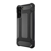   Protector de telefon Defender din plastic (rezistenta la impact mediu, colt cu perna de aer, interior din silicon, efect metalic) NEGRU Samsung Galaxy S23 Plus (SM-S916)