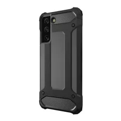   HUSĂ! - Protector de telefon Defender din plastic (rezistenta la impact mediu, colt cu perna de aer, interior din silicon, efect metalic) NEGRU Samsung Galaxy S23 Plus (SM-S916)