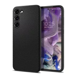   HUSĂ! - SPIGEN LIQUID AIR silicon telefon protecție(impact mediu rezistent, bubble heel, model diamant) negru Samsung Galaxy S23 (SM-S911)