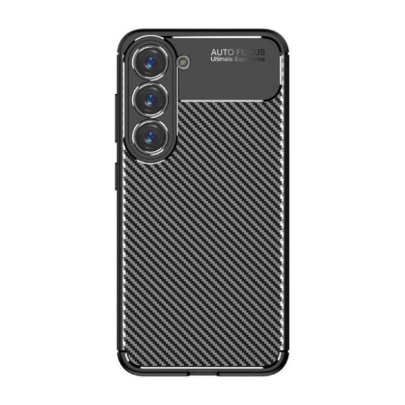 Protectie din silicon pentru telefon (rezistenta medie la impact, colt cu perna de aer, model carbon) NEGRU Samsung Galaxy S23 Plus (SM-S916)