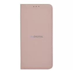   HUSĂ! - Carcasa in picioare, efect piele (FLIP, deschidere laterala, functie suport de masa, model romb) ROSE GOLD Samsung Galaxy S23 Plus (SM-S916)