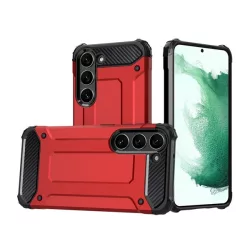   HUSĂ! - Protecție din plastic pentru telefon Defender (rezistență medie la impact, toc cu pernă de aer, interior din silicon, efect metalic) PIROS Samsung Galaxy S23 (SM-S911)