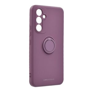 HUSĂ! - Protectie de telefon din silicon ROAR AMBER (inel de suport pentru telefon, placă metalică încorporată, protecție pentru cameră) PURPLE Samsung Galaxy A54 5G (SM-A546)