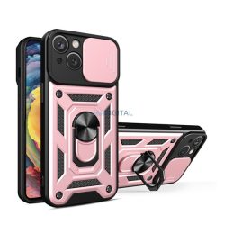   HUSĂ! - Protector de telefon din plastic Defender (rezistenta la impact mediu, interior din silicon, inel suport telefon, protectie camera) ROSE GOLD Apple iPhone 14 Plus