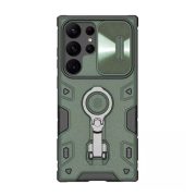  Protector de telefon NILLKIN CAMSHIELD ARMOR PRO defender din plastic (interior din silicon, rezistent la impact mediu, inel suport telefon) VERDE Samsung Galaxy S23 Ultra (SM-S918)