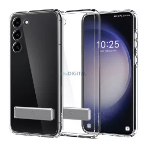HUSĂ! - Protectie de telefon din plastic SPIGEN ULTRA HYBRID S (rezistenta medie la impact, cadru perna de aer din silicon, suport) TRANSPARENT Samsung Galaxy S23 Plus (SM-S916)