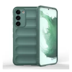   HUSĂ! - Protector din silicon pentru telefon (rezistență medie la impact, protecție pentru cameră, model 3D) VERDE ÎNCHIS Samsung Galaxy S23 (SM-S911)