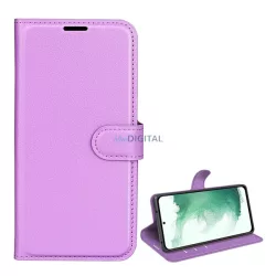   HUSĂ! - Husă în picioare, efect piele (FLIP, deschidere laterală, funcție de suport pentru birou, premium) PURPLE Samsung Galaxy S23 Plus (SM-S916)
