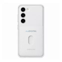   HUSĂ! - Protectie din plastic SAMSUNG pentru telefon (rezistenta la impact mediu, transparenta inlocuibil + spate suport card bancar) ALB Samsung Galaxy S23 (SM-S911)