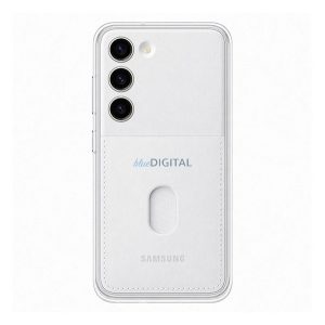 Protectie din plastic SAMSUNG pentru telefon (rezistenta la impact mediu, transparenta inlocuibil + spate suport card bancar) ALB Samsung Galaxy S23 (SM-S911)
