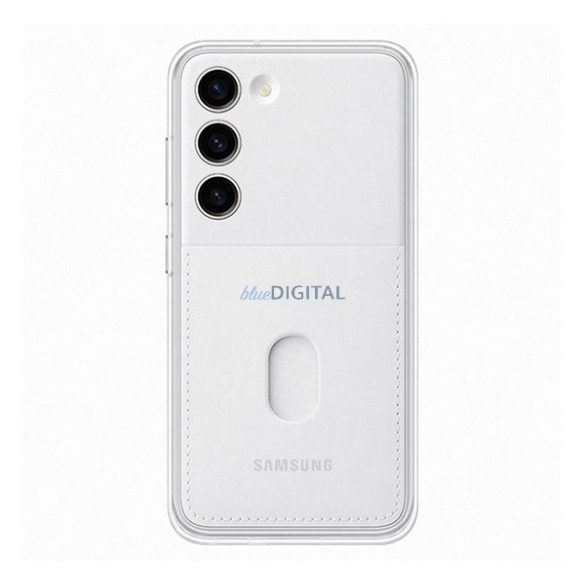 Protectie din plastic SAMSUNG pentru telefon (rezistenta la impact mediu, transparenta inlocuibil + spate suport card bancar) ALB Samsung Galaxy S23 (SM-S911)