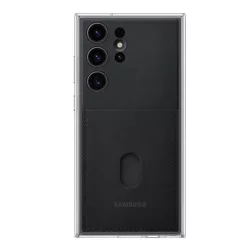   HUSĂ! - Protectie de telefon din plastic SAMSUNG (rezistenta la impact mediu, transparenta inlocuibil + spate suport card bancar) NEGRU Samsung Galaxy S23 Ultra (SM-S918)