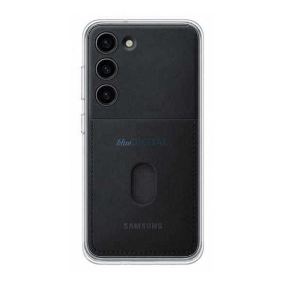Protectie de telefon din plastic SAMSUNG (rezistenta la impact mediu, transparenta inlocuibil + spate suport card bancar) NEGRU Samsung Galaxy S23 Plus (SM-S916)