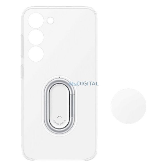 Protectie de telefon din plastic SAMSUNG (ultra-subtire, inel suport telefon, suport) TRANSPARENT Samsung Galaxy S23 Plus (SM-S916)