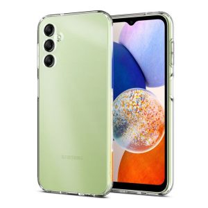 HUSĂ! - Protectie de telefon din silicon SPIGEN LIQUID CRYSTAL (rezistenta medie la impact, colt cu perna de aer) TRANSPARENT Samsung Galaxy A14 5G (SM-A146), Samsung Galaxy A14 4G (SM-A145)