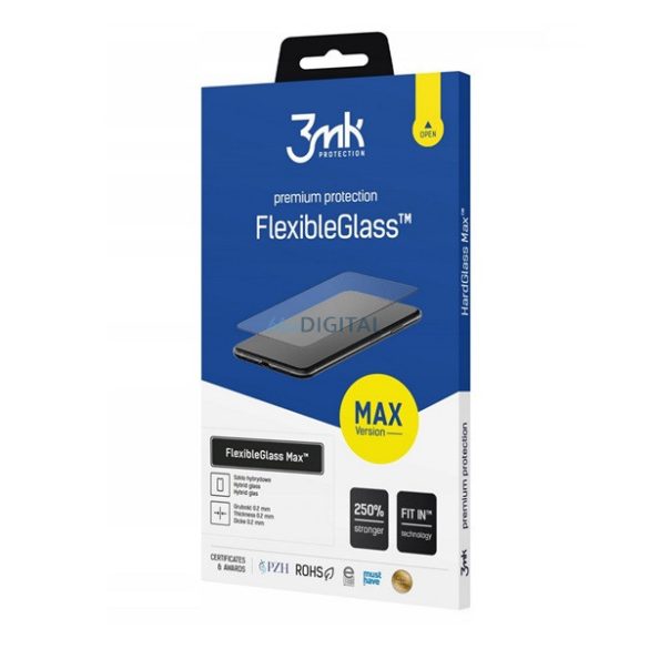 Sticlă de protecție pentru ecran 3MK FLEXIBLE GLASS MAX (2.5D, flexibilă, margine rotunjită, ultra-subțire, 0,2 mm, 7H) NEGRU Samsung Galaxy S23 Plus (SM-S916)