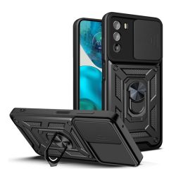   HUSĂ! - Protector de telefon din plastic Defender (rezistenta la impact mediu, interior din silicon, inel suport telefon, protectie camera) NEGRU Motorola Moto G82 (XT2225), Motorola Moto G52