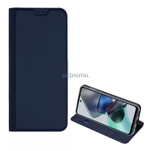 HUSĂ! - Husa DUX DUCIS SKIN PRO in picioare, efect piele (FLIP, deschidere laterala, suport card bancar, functie suport birou) ALBASTRU INCHIS Motorola Moto G13, Motorola Moto G23