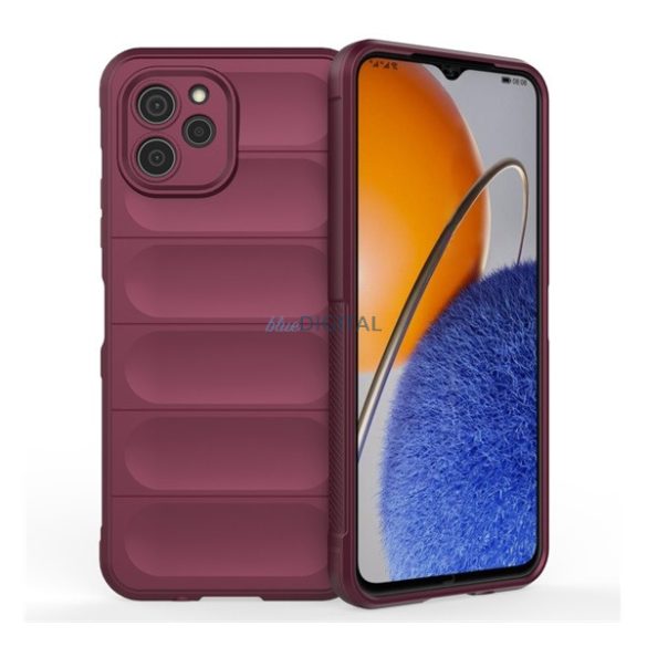 HUSĂ! - Protectie din silicon pentru telefon (rezistenta medie la impact, protectie camera, model 3D) BURUNDY Huawei Nova Y61