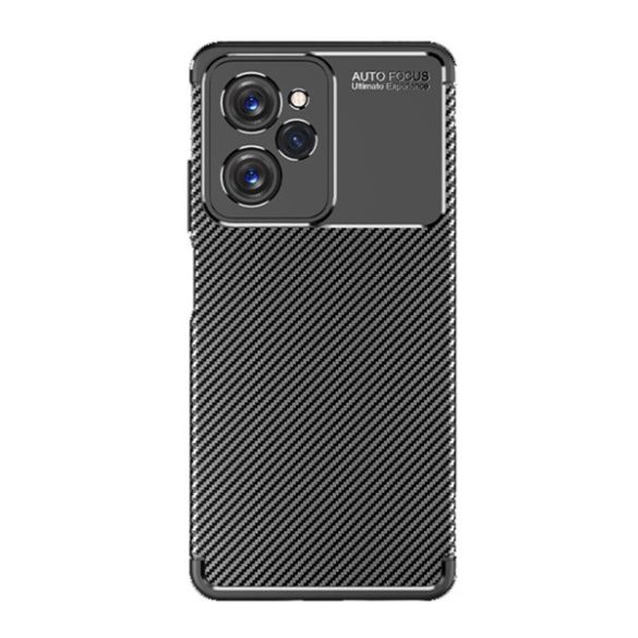 Protectie de telefon din silicon (rezistenta la impact medie, colt cu perna de aer, model carbon) NEGRU Xiaomi Poco X5 Pro 5G