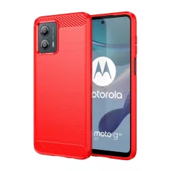   HUSĂ! - Protector de telefon din silicon (rezistență medie la impact, colț cu pernă de aer, periat, model carbon) ROȘU Motorola Moto G53 (XT2335)